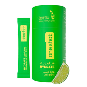 Oneshot Hydrate - مشروب الإلكتروليت - Lime Burst (14 ساشيه)