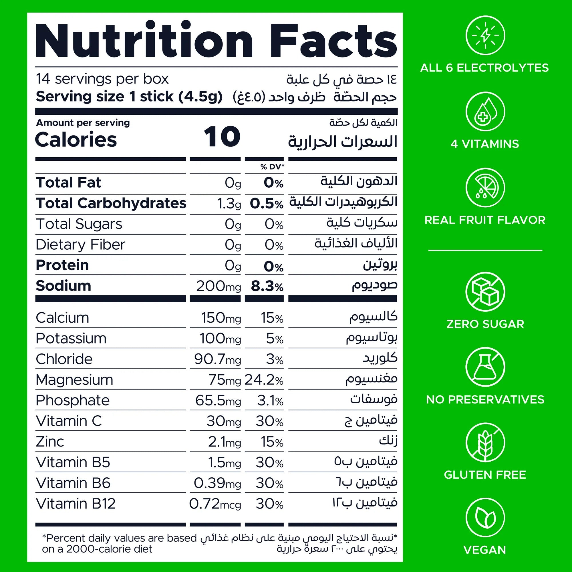 Oneshot Hydrate - مشروب الإلكتروليت - Lime Burst (14 ساشيه)