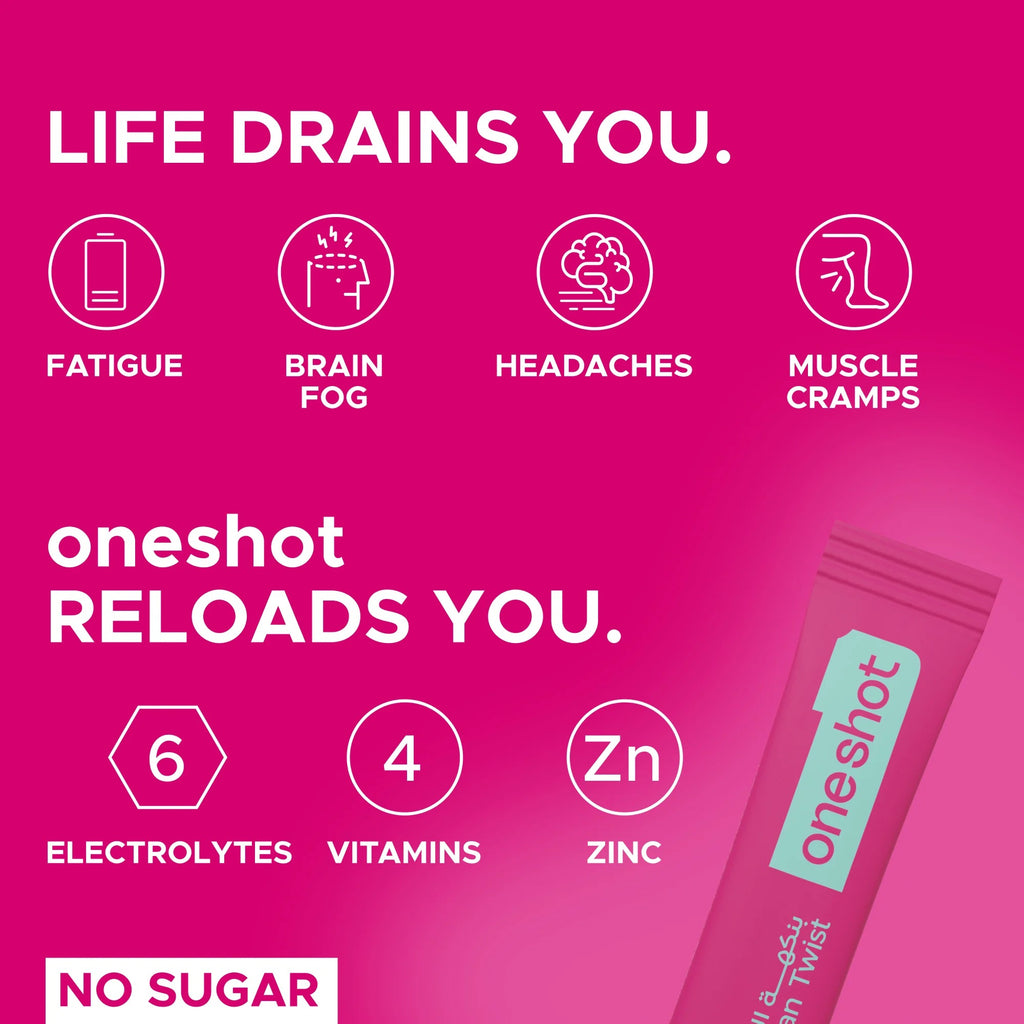 Oneshot Hydrate - مشروب إلكتروليت - رمان تويست (14 عصا)