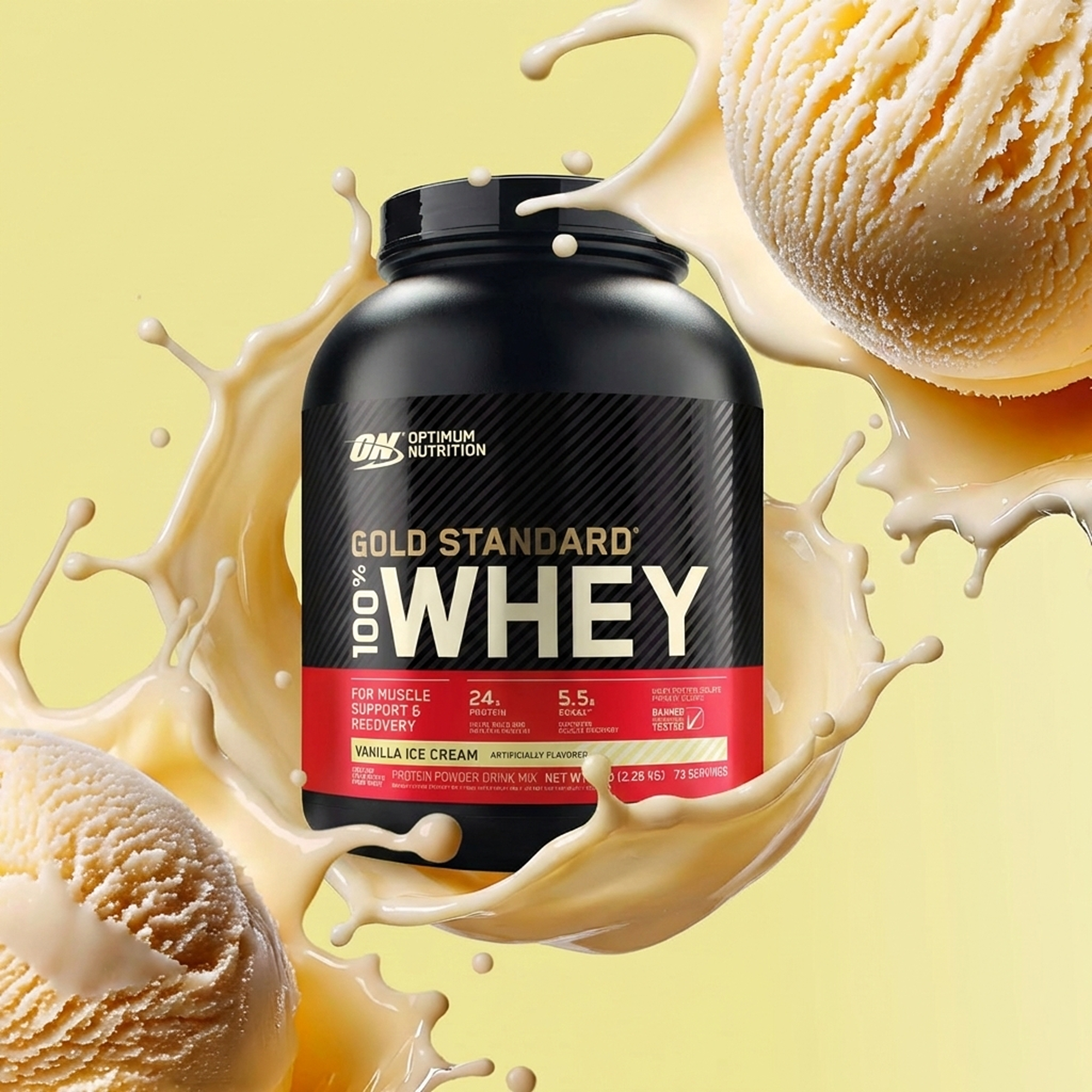 Optimum Nutrition Gold Standard 100% Whey Protein - Vanilla Ice Cream - 5 LB