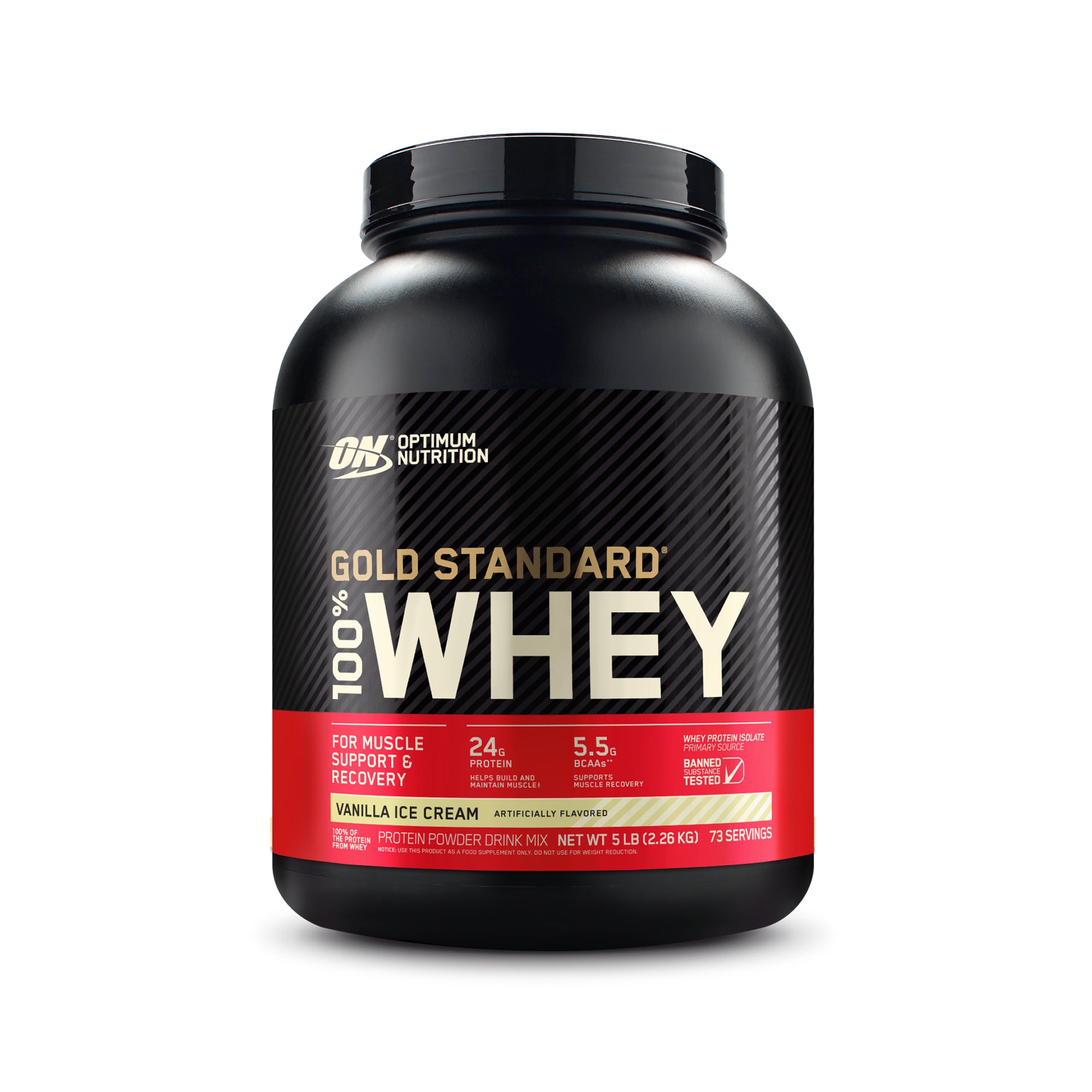 Optimum Nutrition Gold Standard 100% Whey Protein - Vanilla Ice Cream - 5 LB