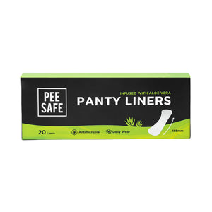 Pee Safe pantyliners 20Pads Saturated With Aloe Vera Length 185 mm