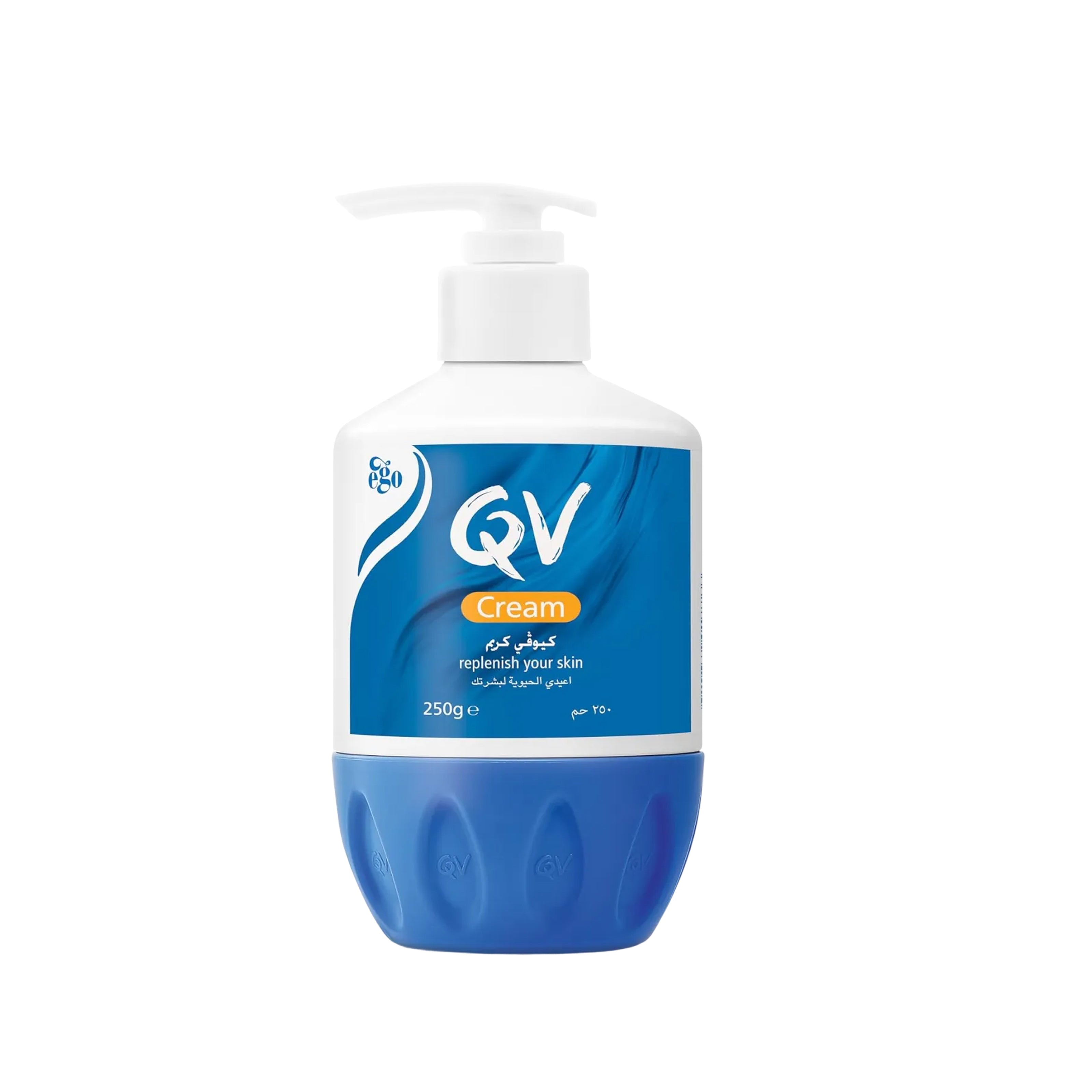 كريم QV 250g بمضخة – كريم مرطب غني للبشرة الجافة والحساسة