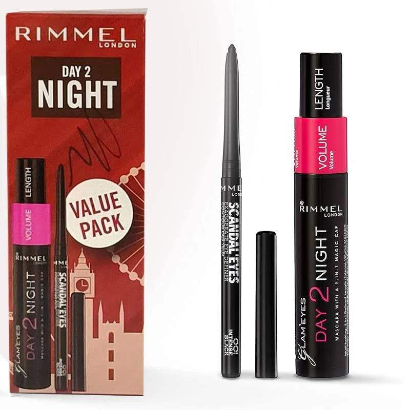 Rimmel Scandal Eyes Day & Night Mascara and Eye Definer Kit – Black