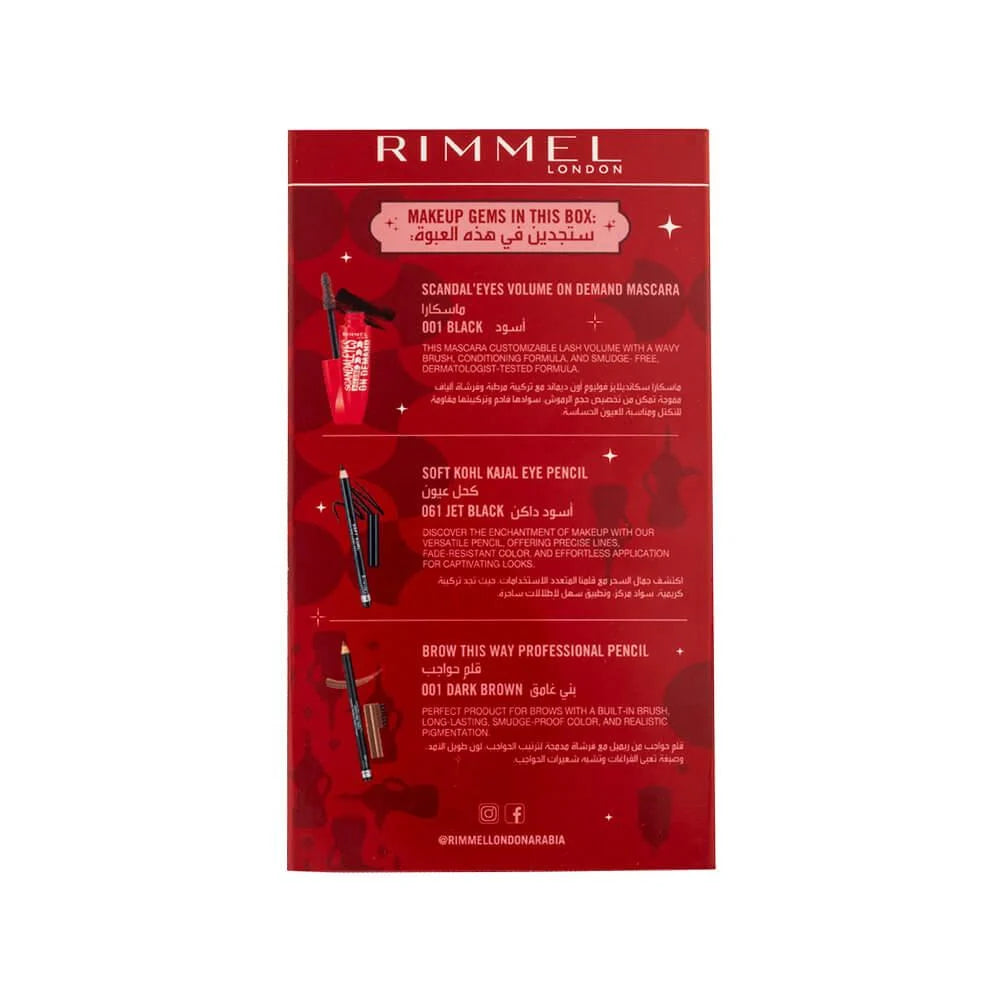 Rimmel Eyeconic Trio – Volumizing Mascara, Kajal & Eyebrow Pencil Set