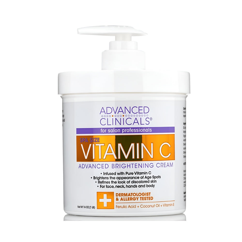 Advanced Clinicals Brightening Cream 454g Advanced With Vitamin C