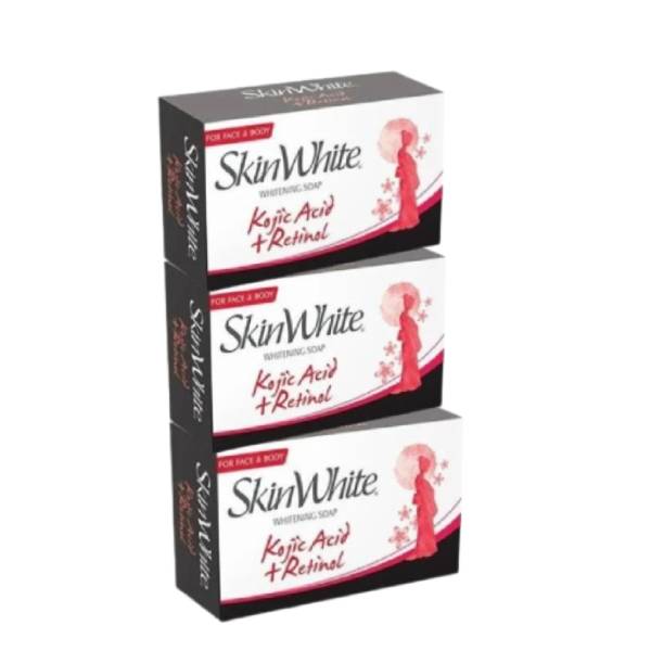 Skin White Whitening Bar 90g 2+1 Free With Kojic Acid + Retinol