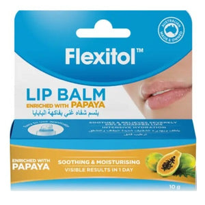 Flexitol lip balm 10g with papaya