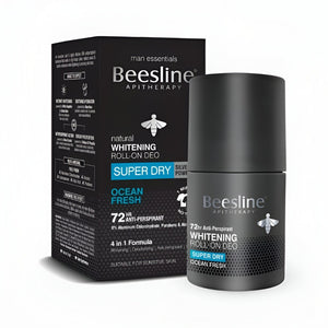 Beesline deodorant roll on 50ml whitening super dry ocean fresh