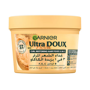 Garnier Hair Mask 390ml Ultra Doux Hair Food 3 In 1 With Cocoa Butter