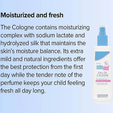 Sebamed Baby Cologne with Hydrolyzed Silk – Gentle & Hypoallergenic