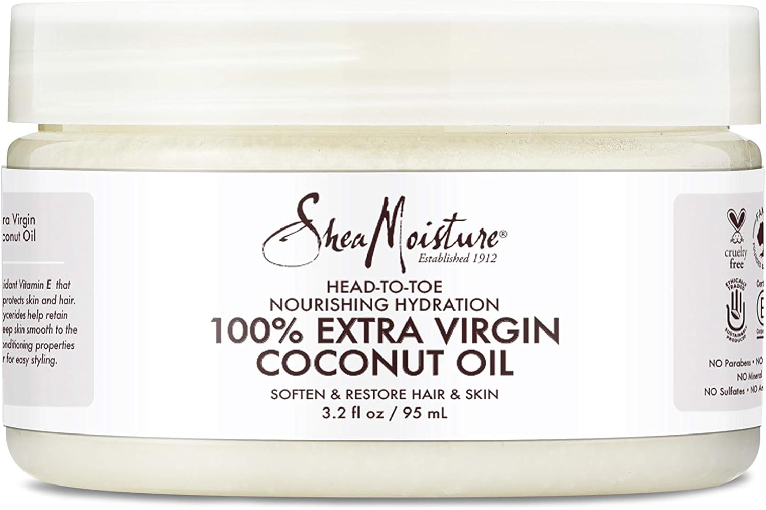 Shea Moisture 100% Extra Virgin Coconut Oil - Head-To-Toe Hydration 3.2oz