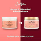 كريم تعزيز تجعيد الشعر المجعد من Shea Moisture بجوز الهند والكركديه
