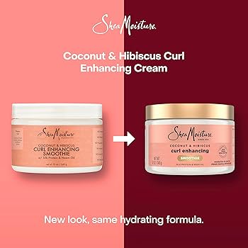 كريم تعزيز تجعيد الشعر المجعد من Shea Moisture بجوز الهند والكركديه
