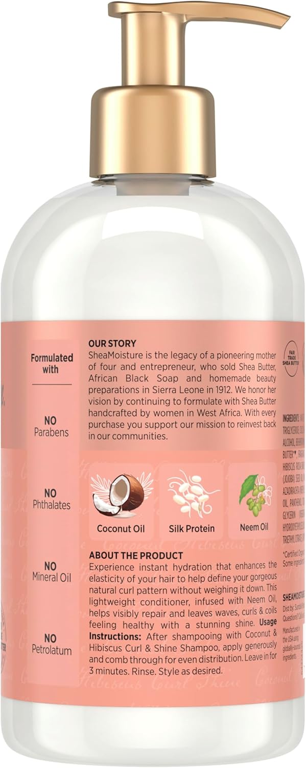 SheaMoisture Coconut & Hibiscus Curl and Shine Conditioner for Curly Hair 384ml