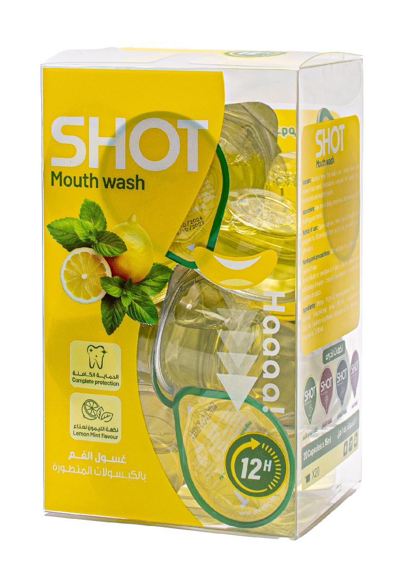 SHOT Mouth Wash Capsules – Lemon and Mint Flavor – 20 x 15ml
