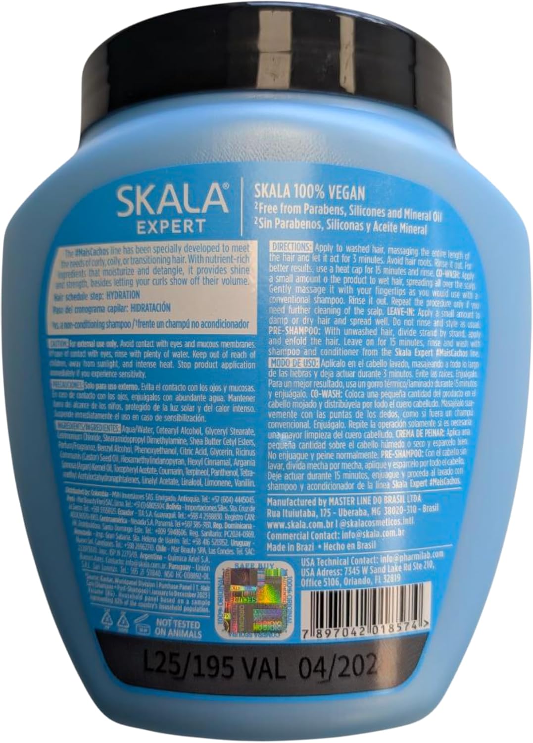 Skala Hair Cream Mais Cachos 1000g Dipanthenol Extract For curly hair