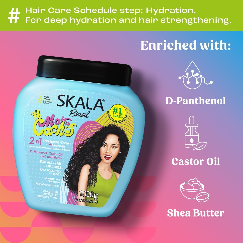 Skala Hair Cream Mais Cachos 1000g Dipanthenol Extract For curly hair