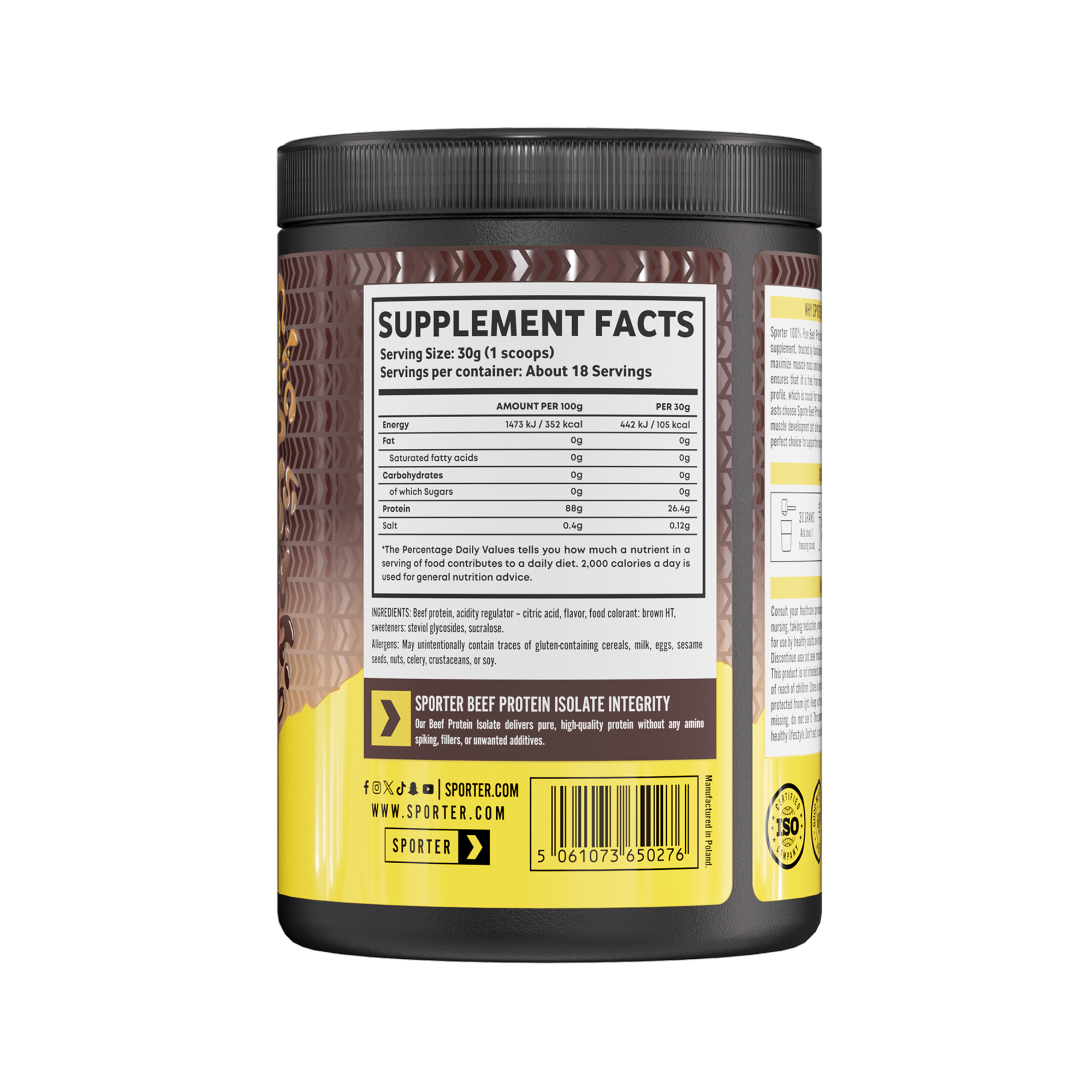 Sporter - Beef Protein Isolate - Cola - 540 Grams