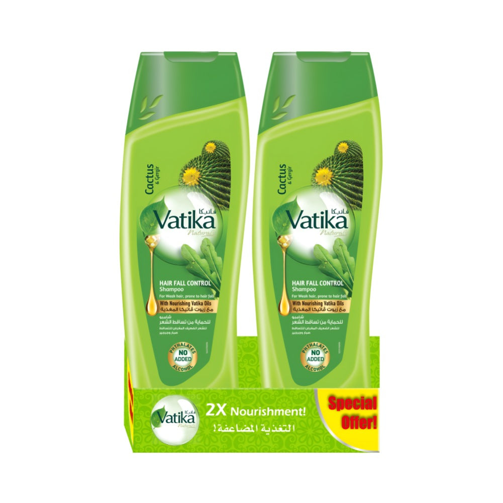 Vatika Hair Shampoo 350ml Fall Protection With Aloe Vera And Watercress Twin Pack