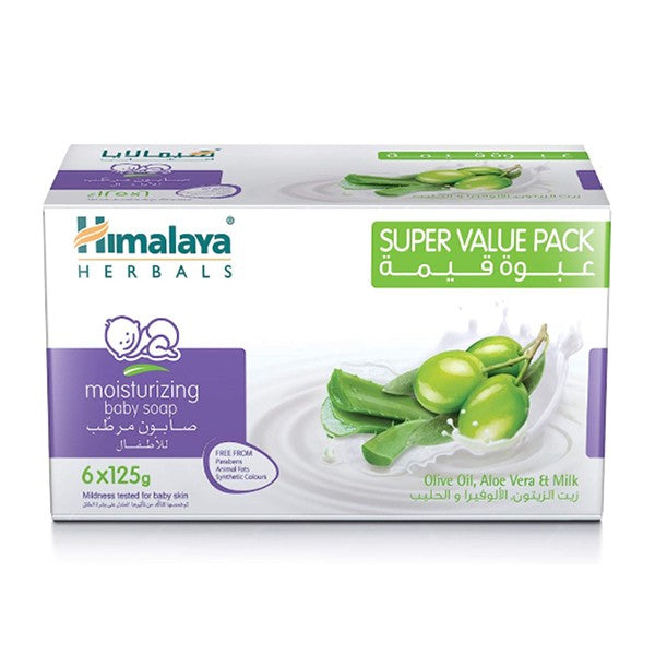 Himalaya baby bar soap moisturizer with olive oil aloe vera and milk 6 x 125g