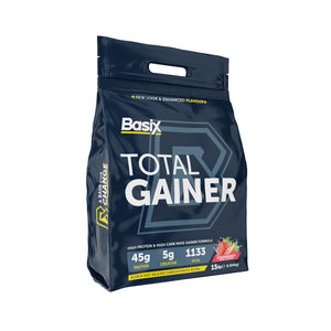 Basix Gain Total Gainer - High Protein & Carb Weight Gainer Formula 15 LB