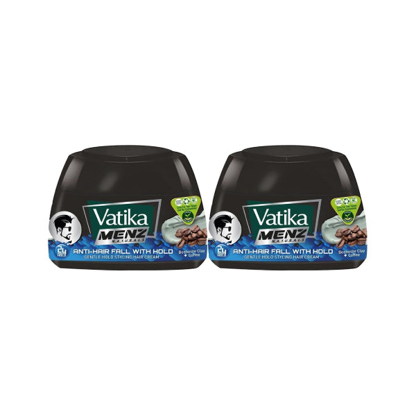 Vatika styling hair cream 2x140ml naturals menz anti hair fall with hold twin promo pack