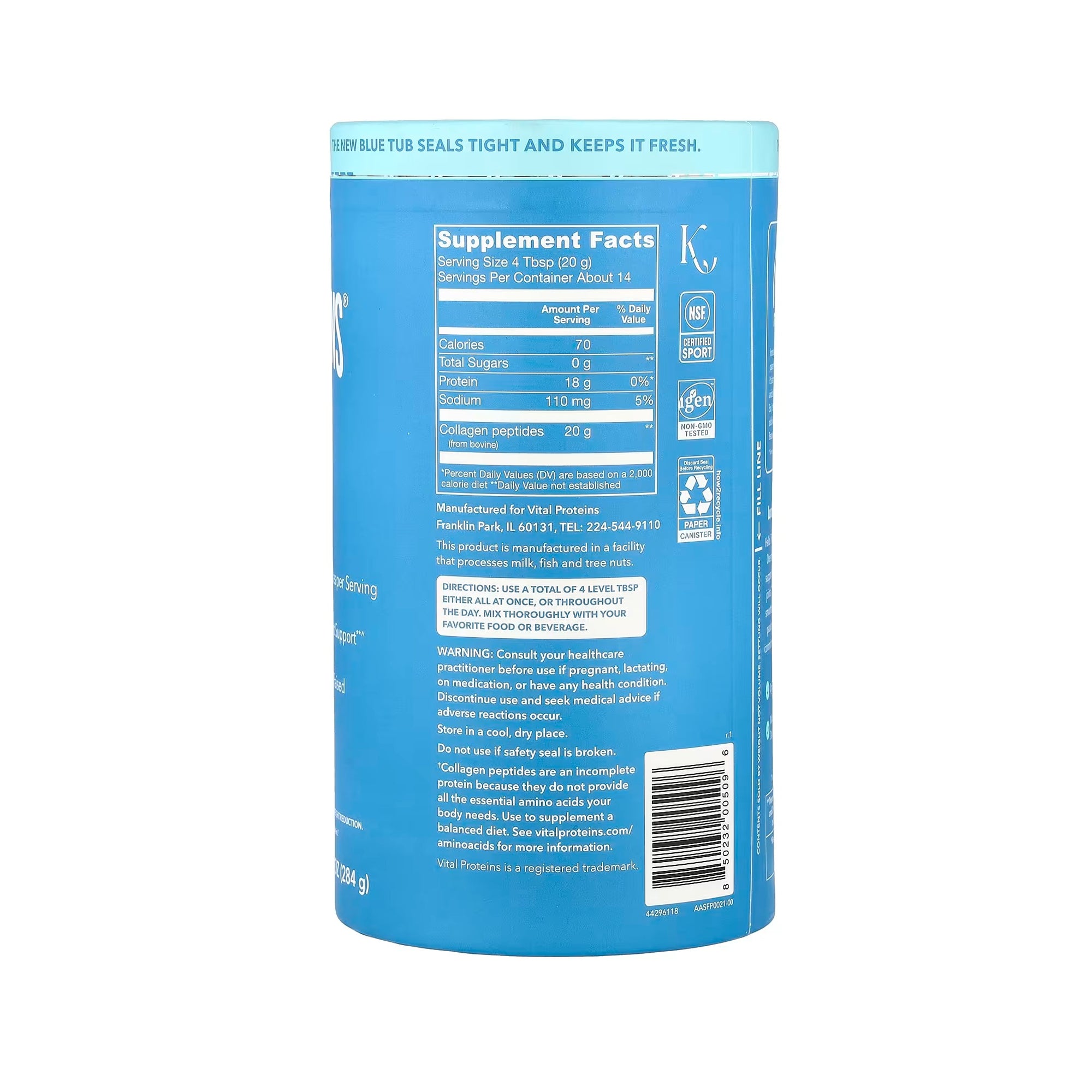 Vital Proteins Collagen Peptides Powder (Flavor Free) - 284g