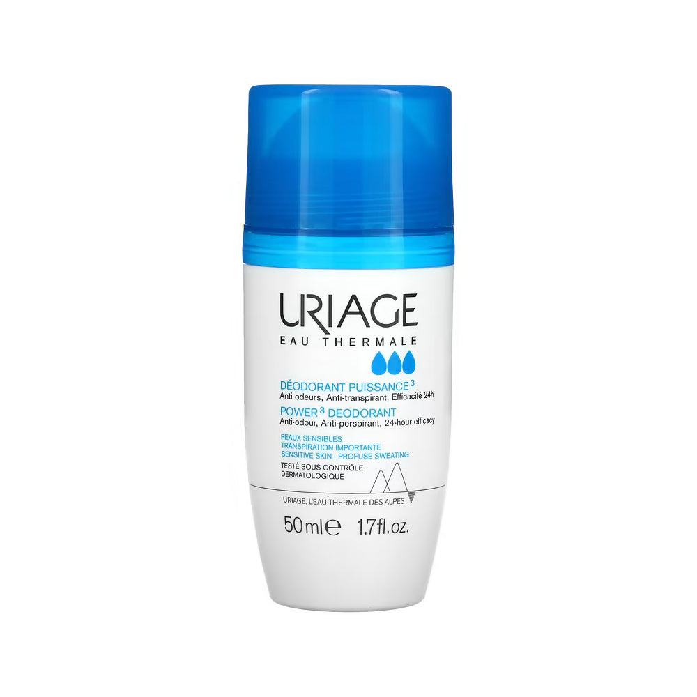 Uriage Puissance 3 Roll-On Deodorant – 24Hr Protection for Sensitive Skin