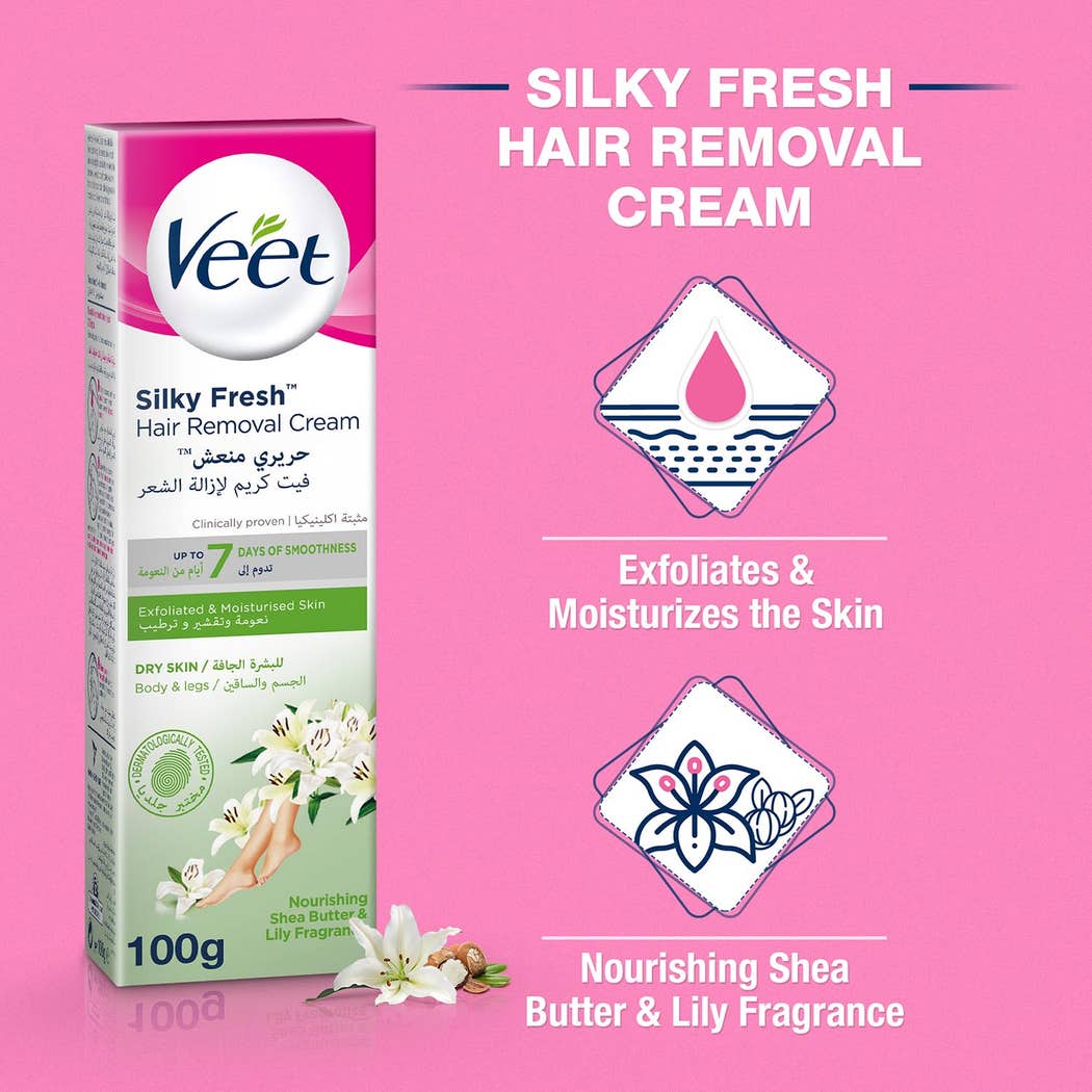 Veet Silky Fresh Hair Removal Cream – Body & Legs for Normal Skin, 100g