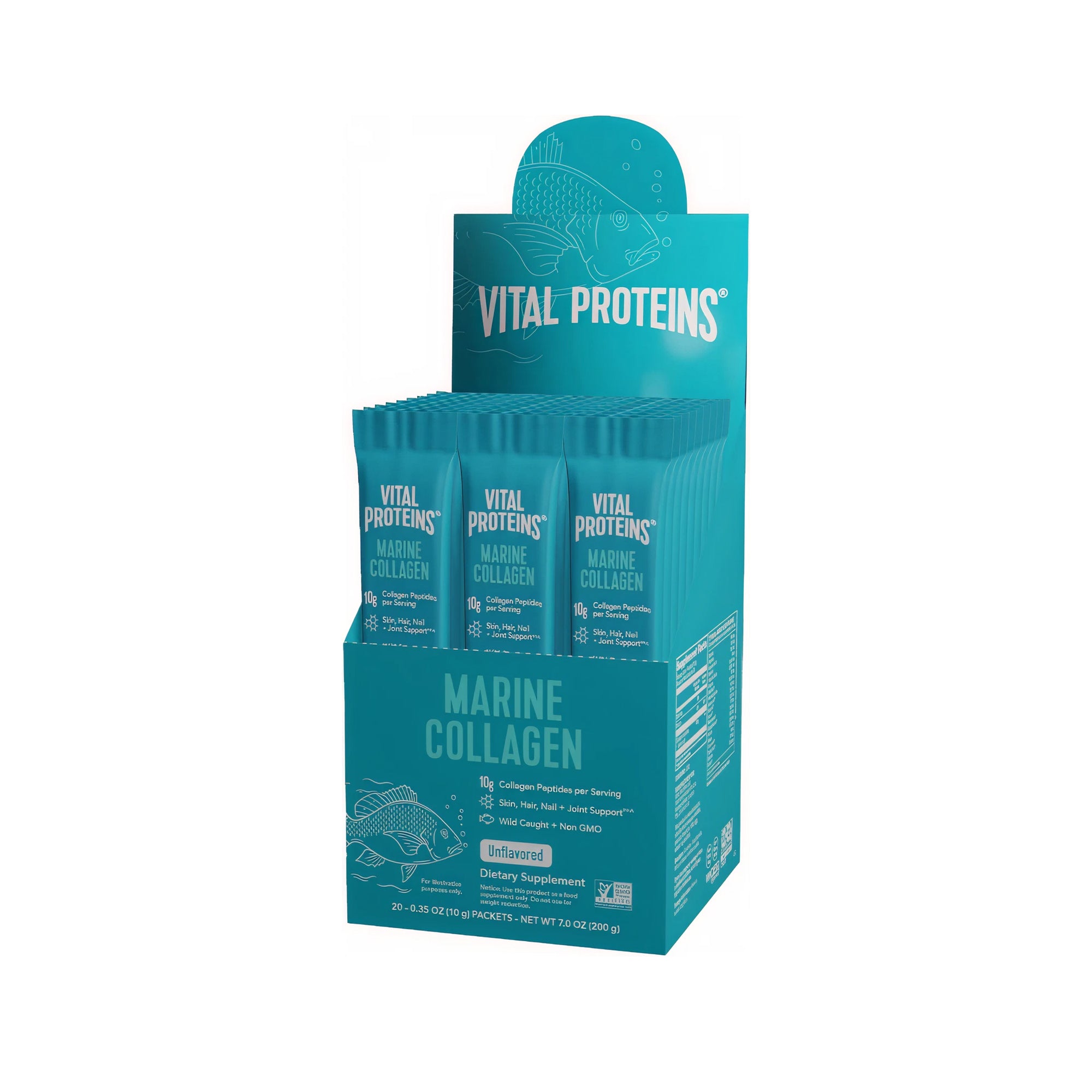 Vital Proteins Marine Collagen Stick Pack (Unflavored) - 20 Packets 200g
