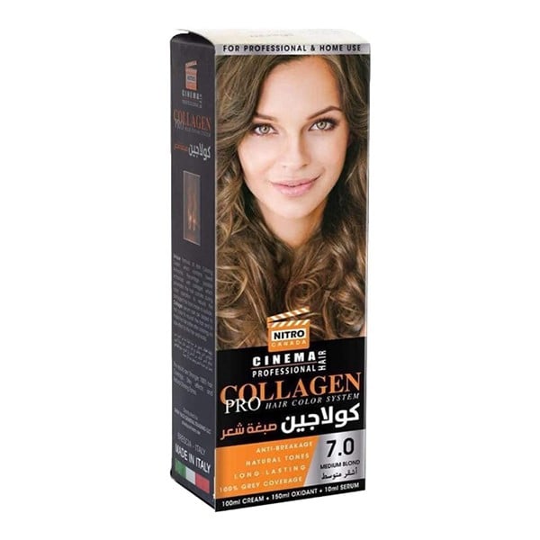 Nitro Cinema Hair Color Collagen Pro 7.0 Medium Blonde
