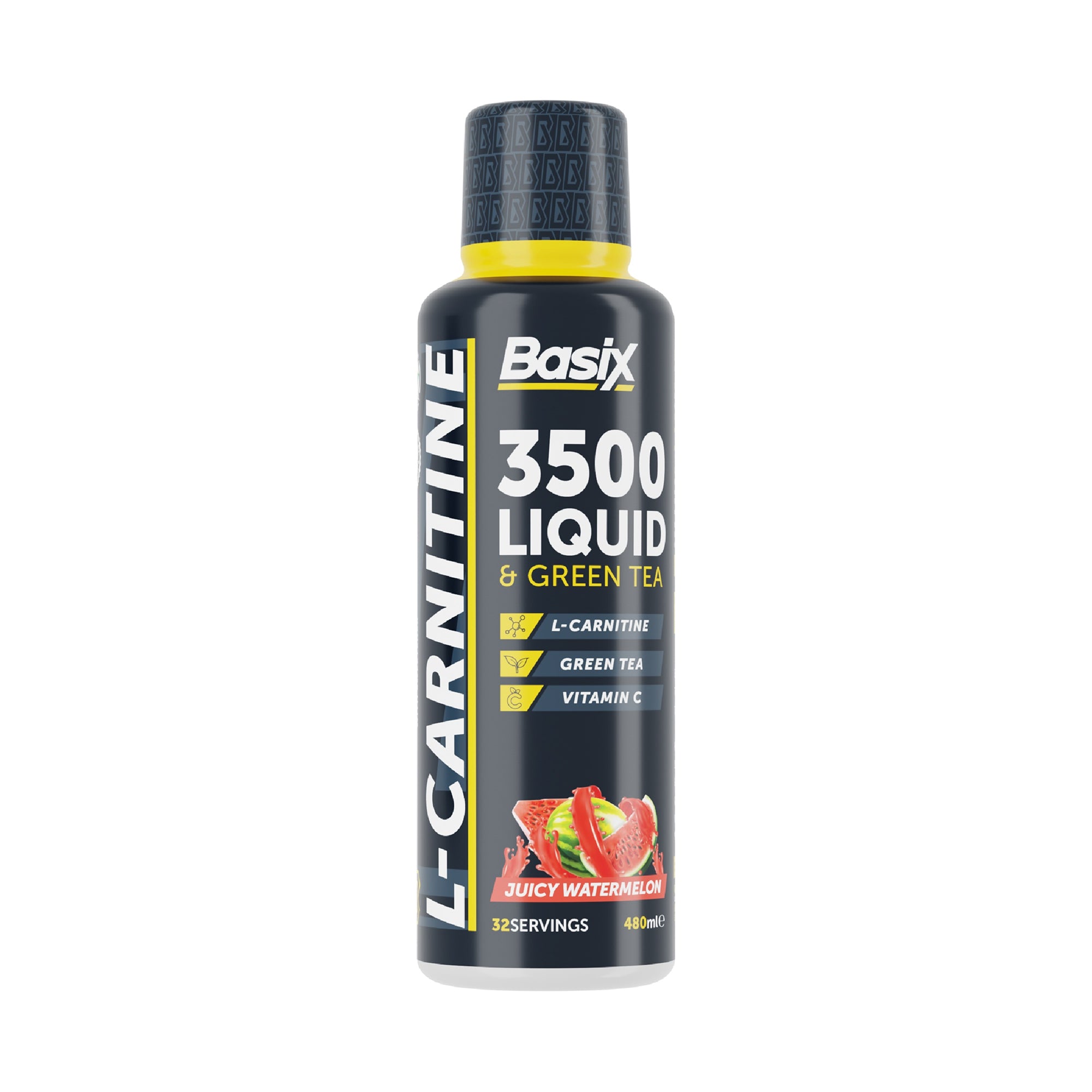Basix L-Carnitine 3500 Liquid & Green Tea Supplement – Metabolic Support & Energy 480ml