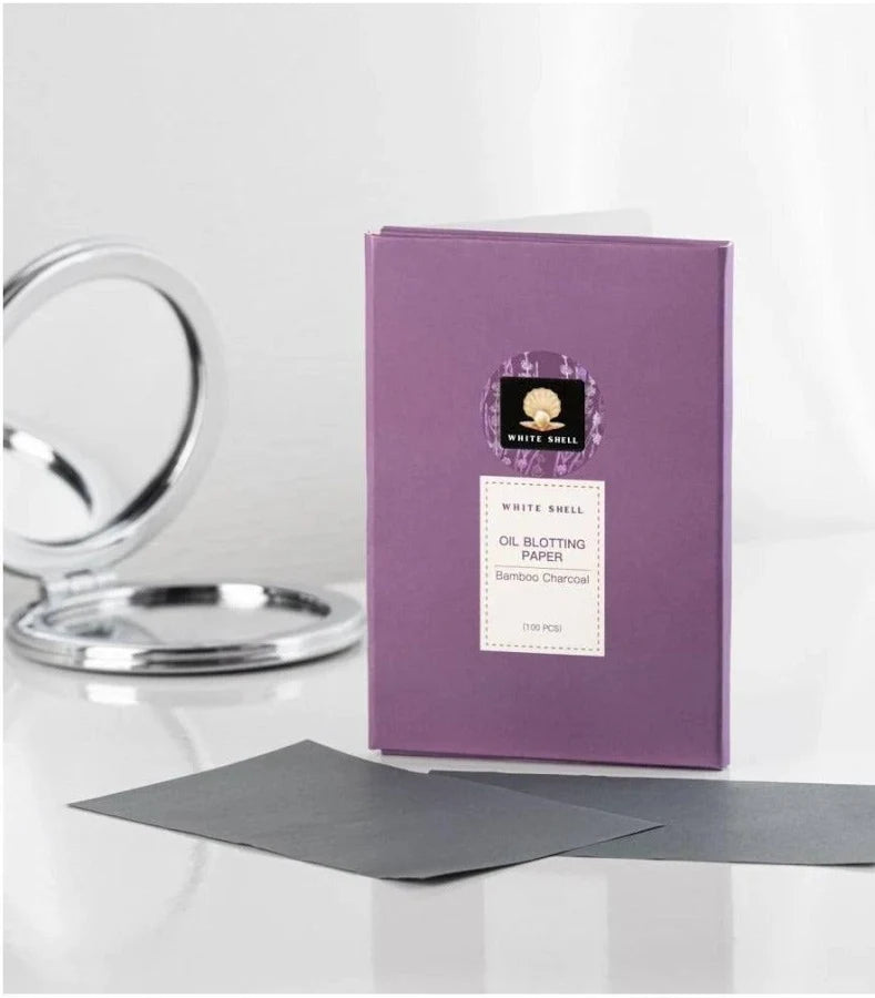 White Shell Blotting Paper – Oil Control Face Sheets for Matte Finish